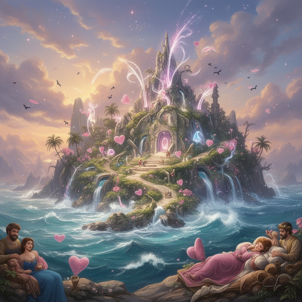 AI-generated illustration of The Island of Love