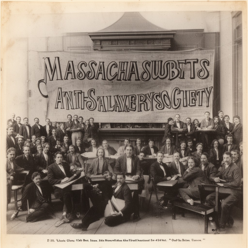 AI-generated illustration of Massachusetts Anti-Slavery Society