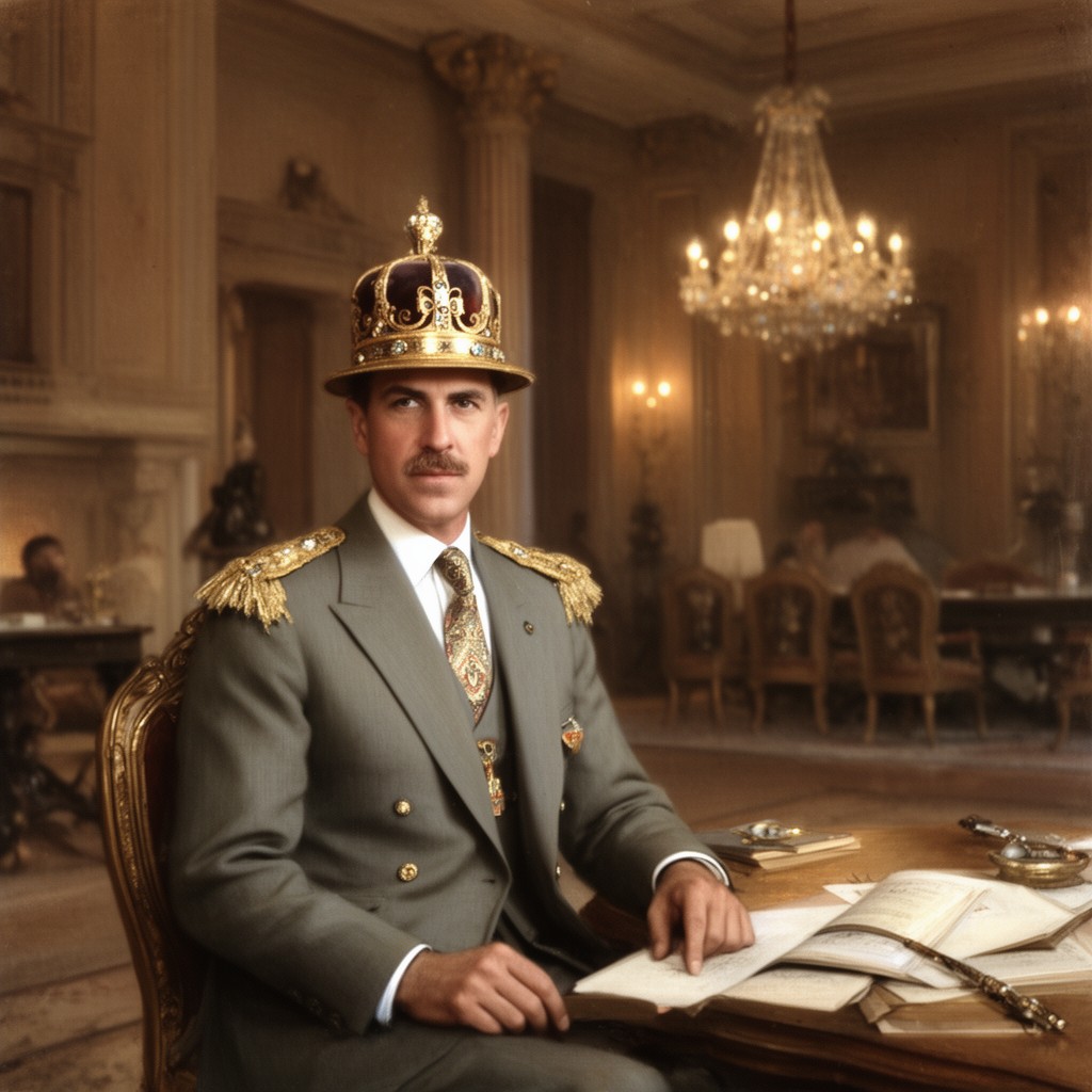 AI-generated illustration of King Paul of Greece
