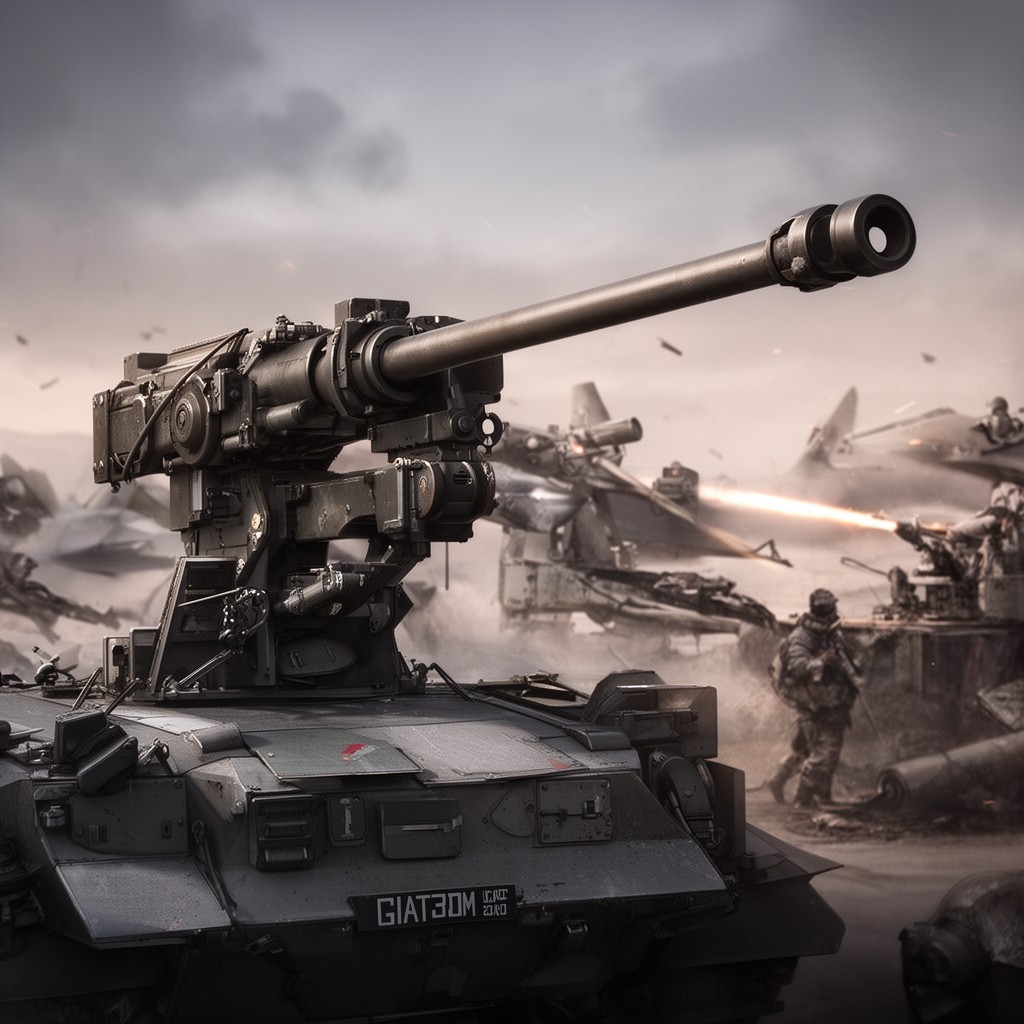 AI-generated illustration of GIAT 30M 30 mm cannon