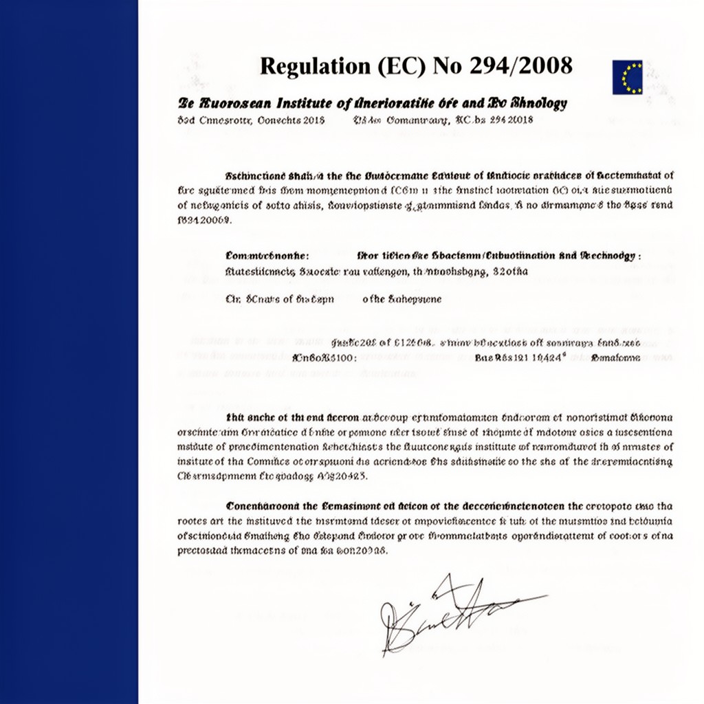 AI-generated illustration of Regulation (EC) No 294/2008