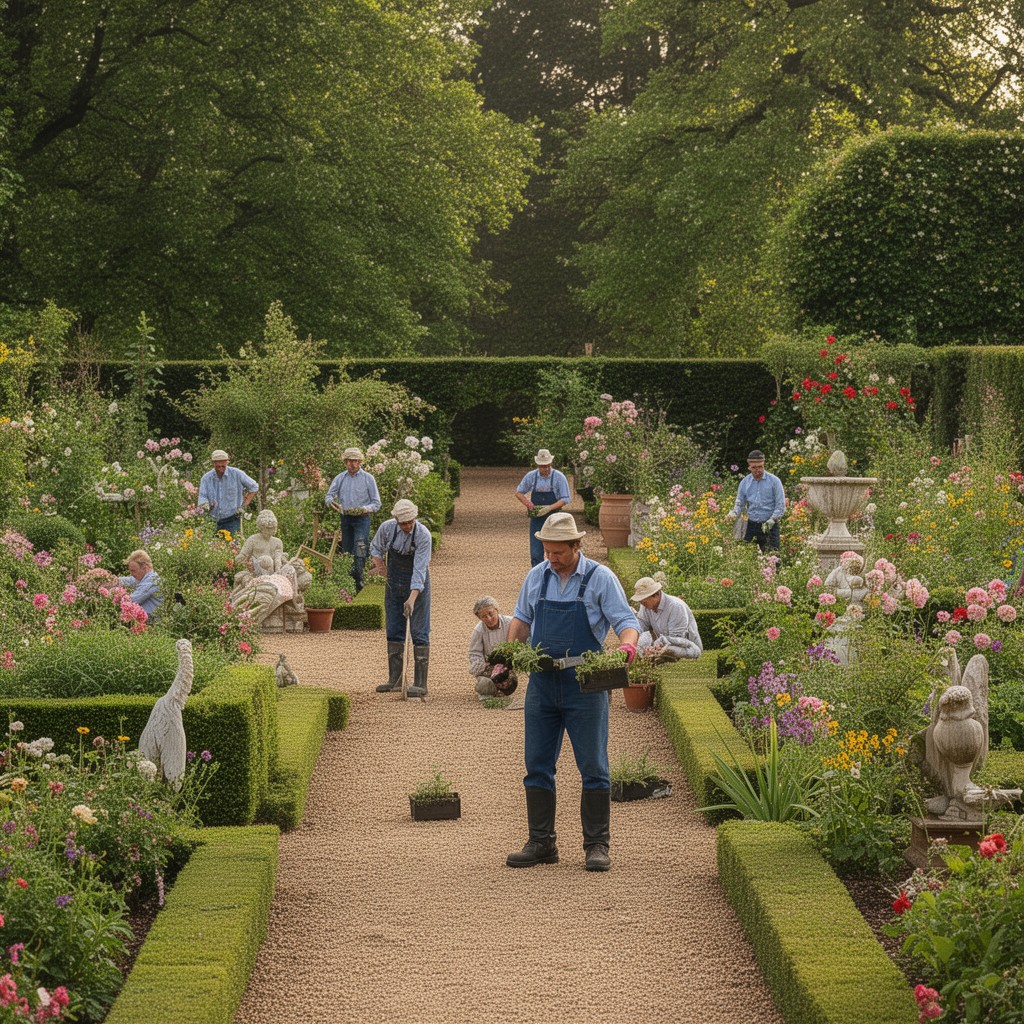 AI-generated illustration of Royal Household Gardens Team