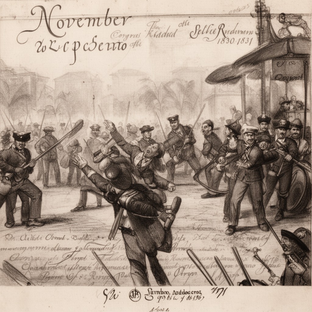 AI-generated illustration of November Uprising