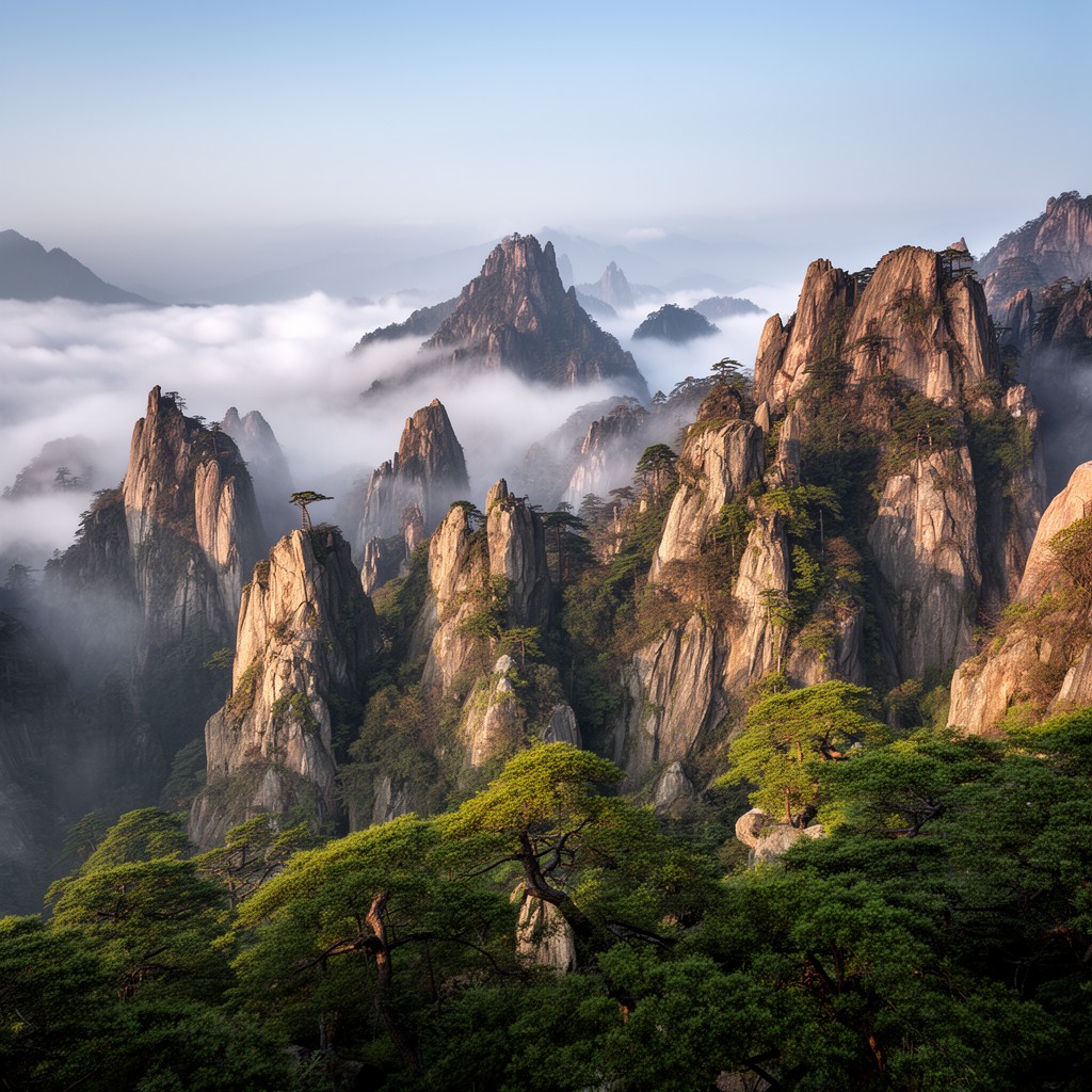 AI-generated illustration of Huangshan