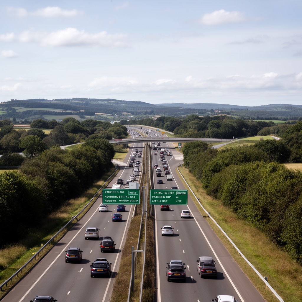 AI-generated illustration of M56 motorway
