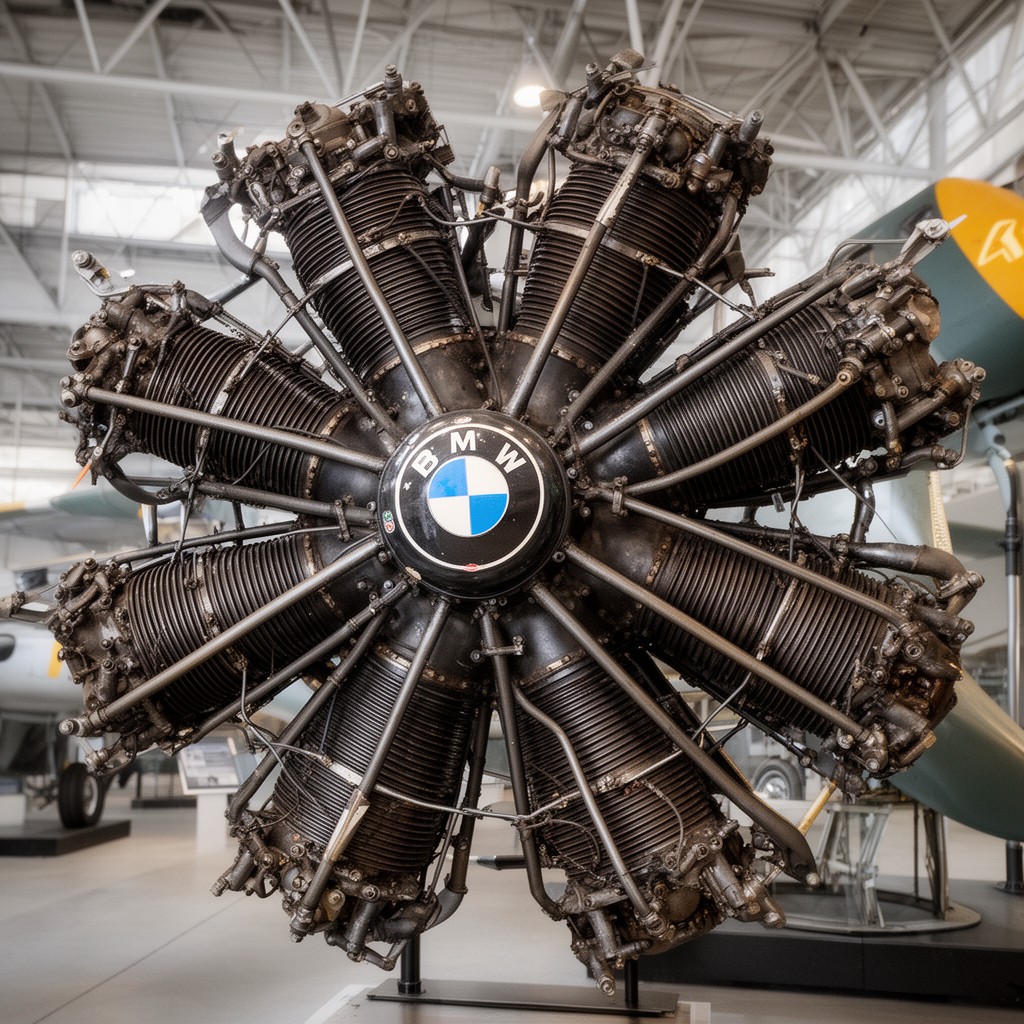 AI-generated illustration of BMW 801 radial engine
