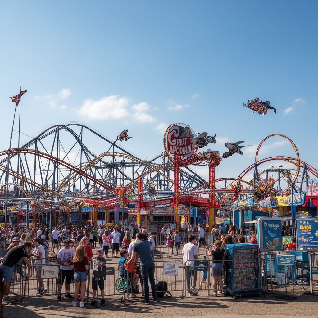 AI-generated illustration of Six Flags Great Adventure