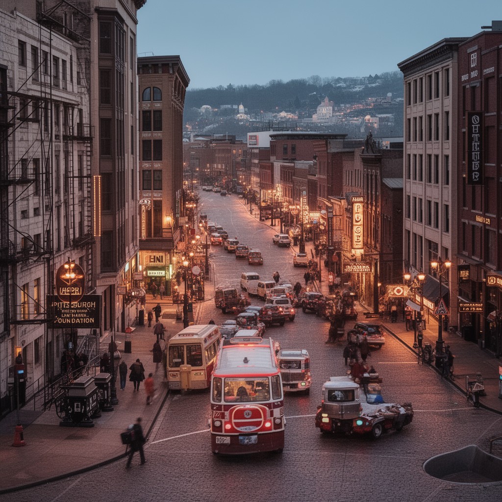 AI-generated illustration of Pittsburgh History and Landmarks Foundation Historic Landmark