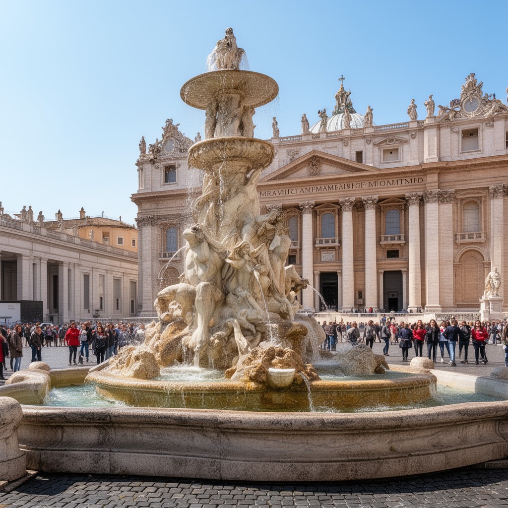 AI-generated illustration of Maderno Fountain