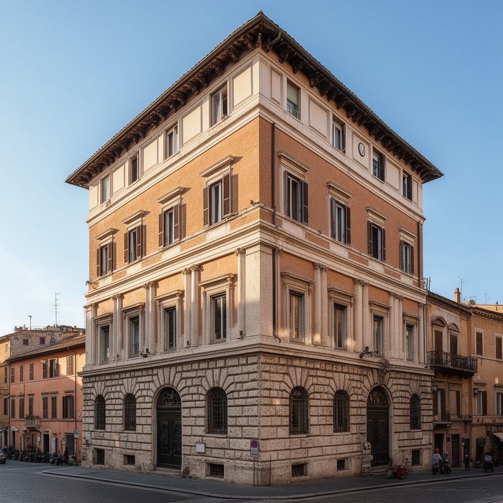 AI-generated illustration of Palazzo Caprini (House of Raphael), Rome