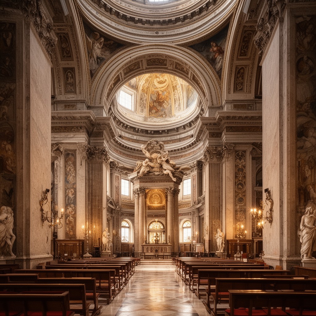 AI-generated illustration of Santa Maria del Popolo (choir and apse), Rome