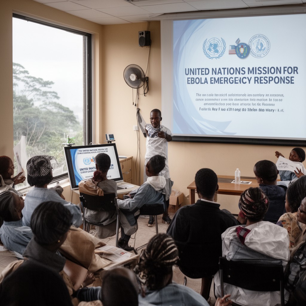 AI-generated illustration of United Nations Mission for Ebola Emergency Response