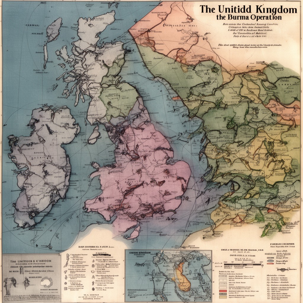 AI-generated illustration of United Kingdom (indirectly via Burma operations)