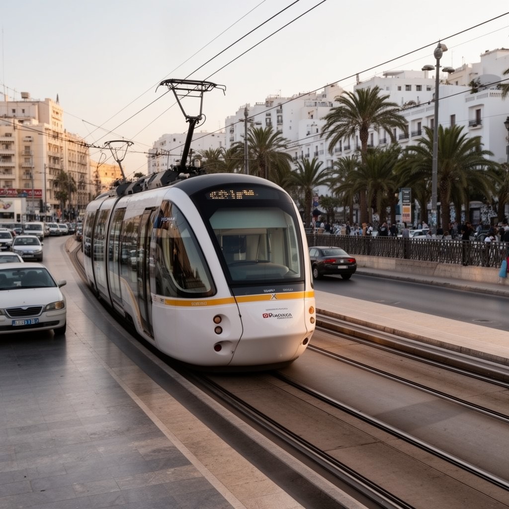 AI-generated illustration of Casablanca Tramway