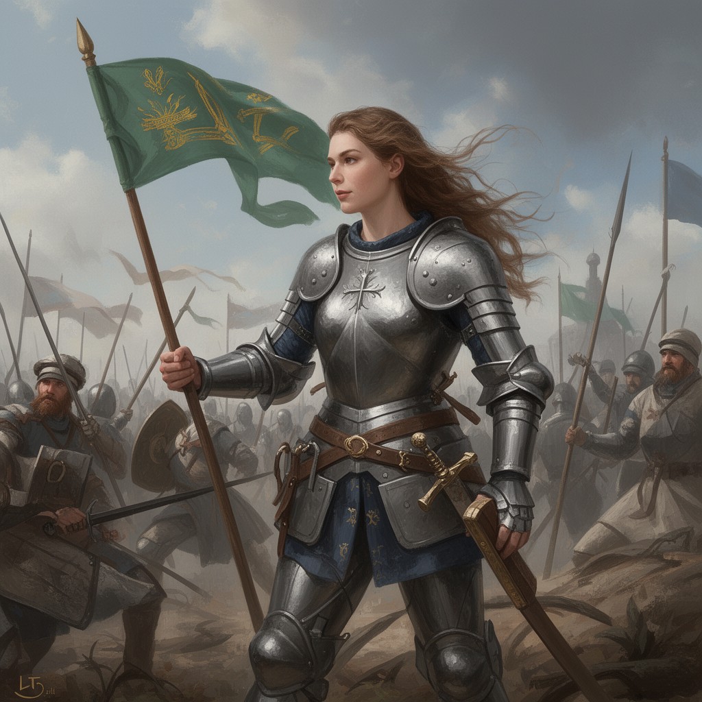 AI-generated illustration of Joan of Arc