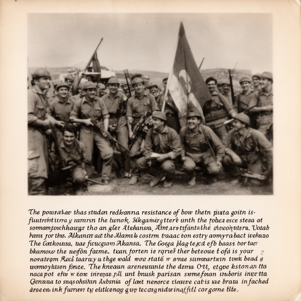 AI-generated illustration of Albanian resistance