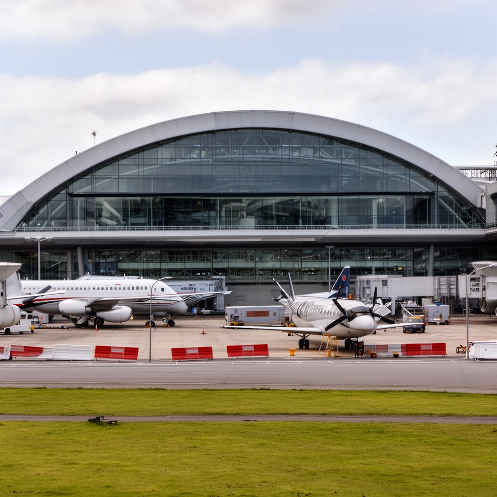 AI-generated illustration of Belfast City Airport