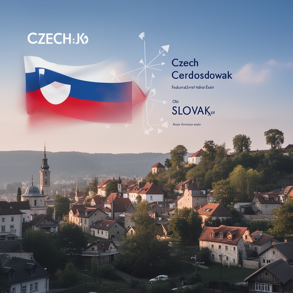 AI-generated illustration of Czech–Slovak federalism