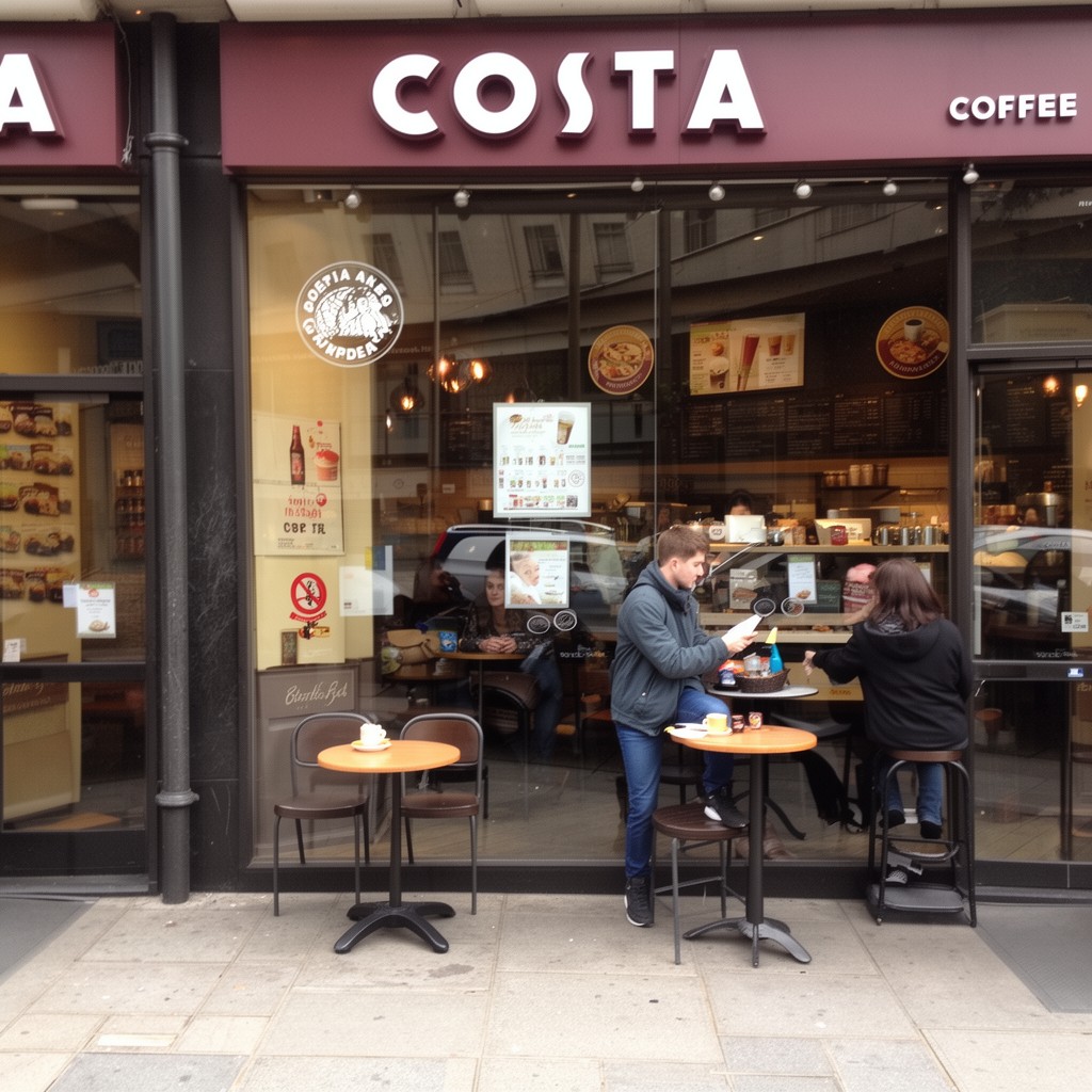 AI-generated illustration of Costa Coffee