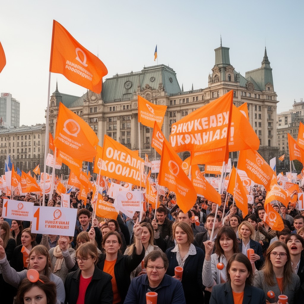 AI-generated illustration of Orange Revolution