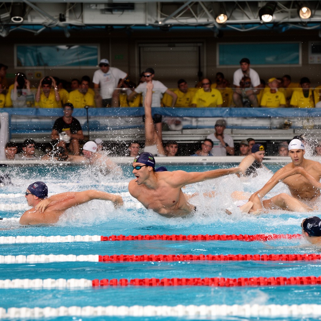 AI-generated illustration of Michael Phelps won eight gold medals in swimming