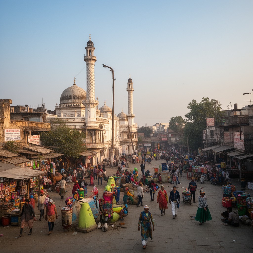 AI-generated illustration of Nizamuddin area