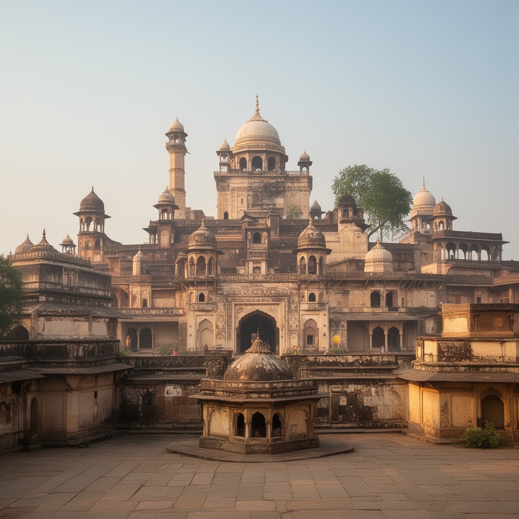 AI-generated illustration of World Heritage Sites in Delhi