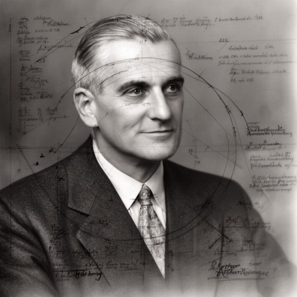 AI-generated illustration of Arthur Holmes