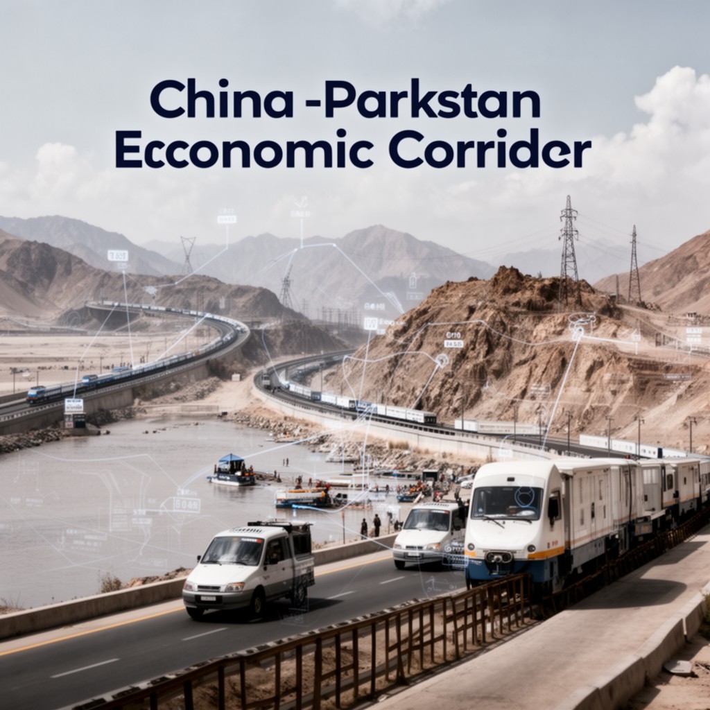 AI-generated illustration of China–Pakistan Economic Corridor