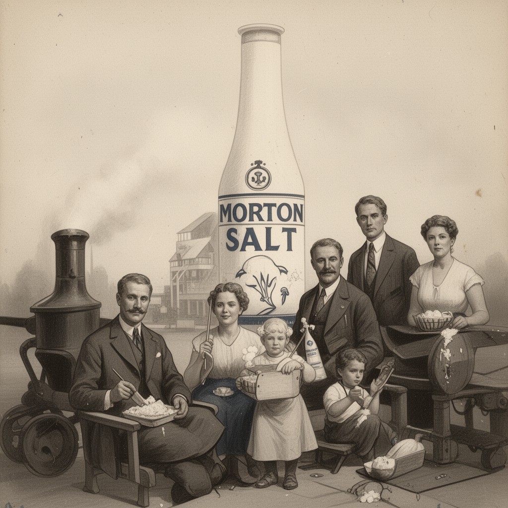 AI-generated illustration of Morton Salt family