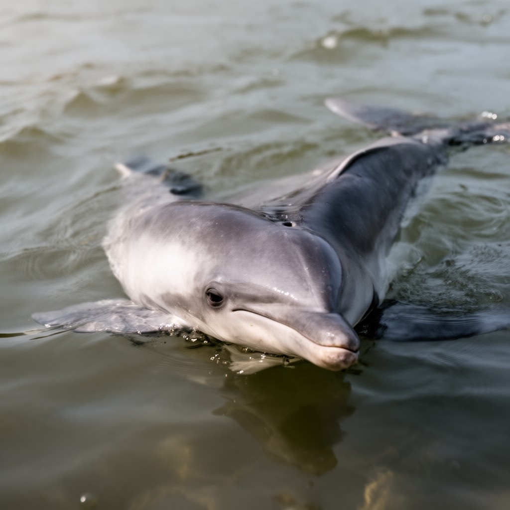 AI-generated illustration of Yangtze river dolphin (baiji)