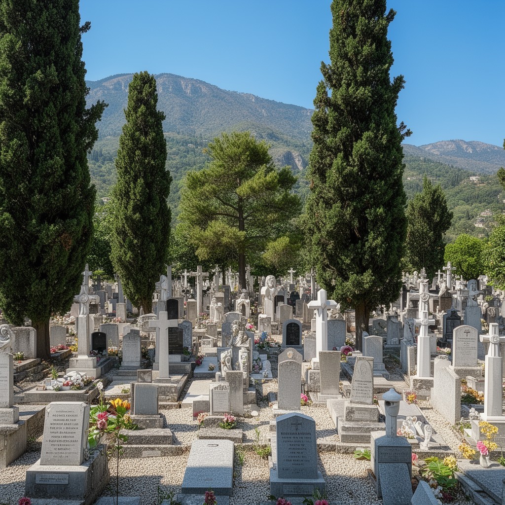 AI-generated illustration of Cemetery of Predappio, Italy