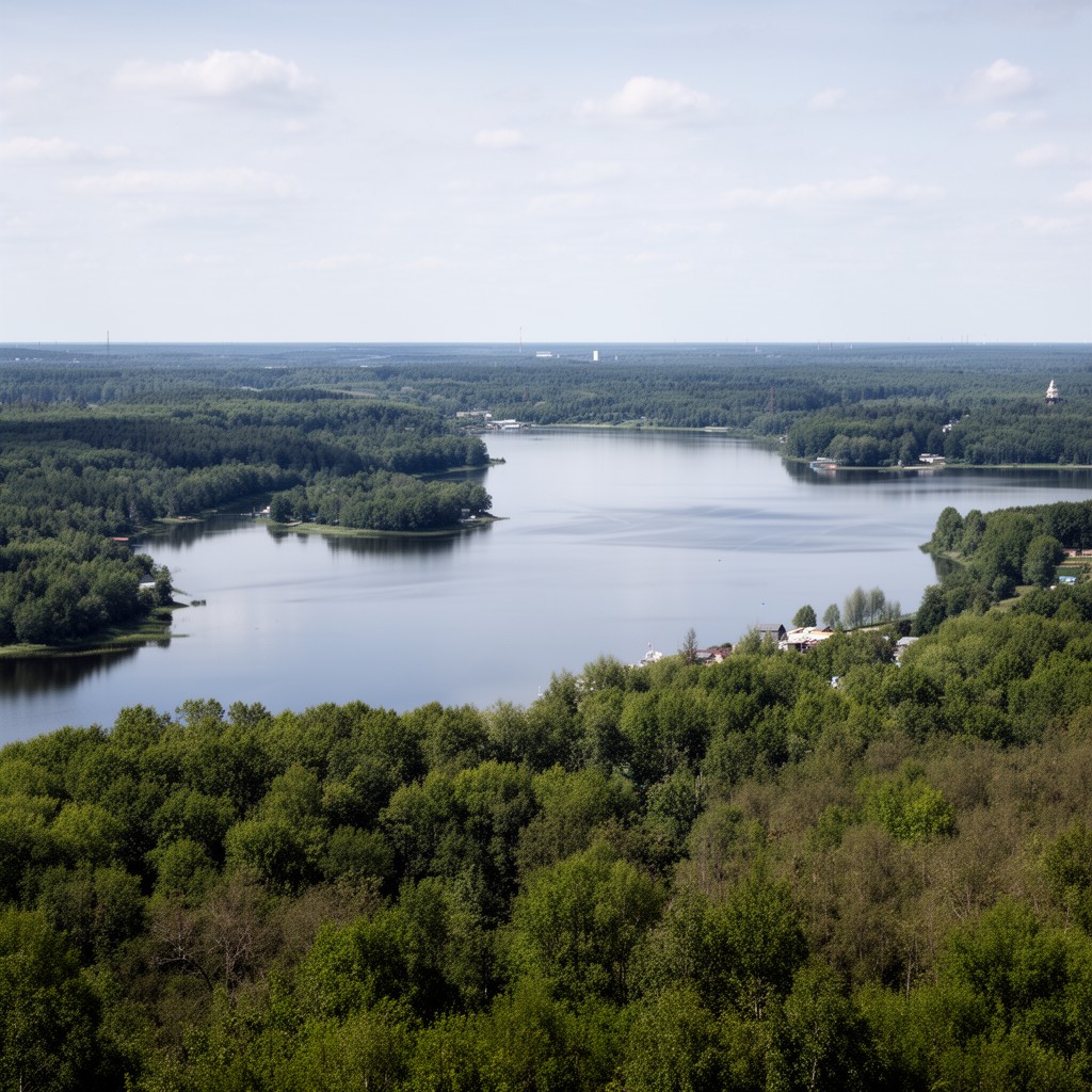 AI-generated illustration of Pirogovskoye Reservoir