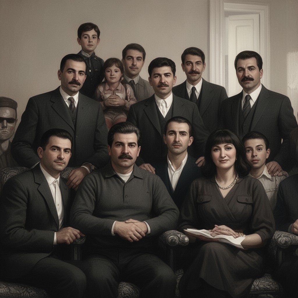 AI-generated illustration of Svanidze family