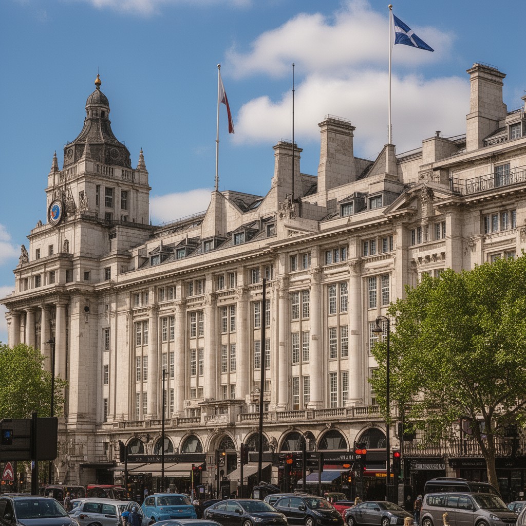 AI-generated illustration of Air Ministry building, London