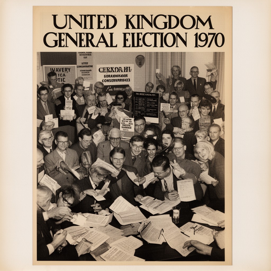 AI-generated illustration of United Kingdom general election, 1970