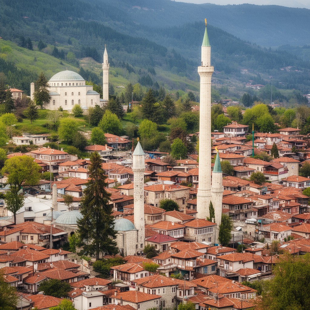 AI-generated illustration of Bursa and Cumalıkızık: the Birth of the Ottoman Empire