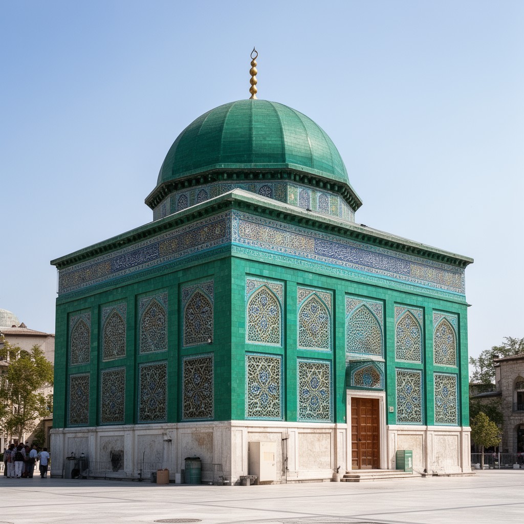 AI-generated illustration of Yeşil Türbe (Green Tomb)