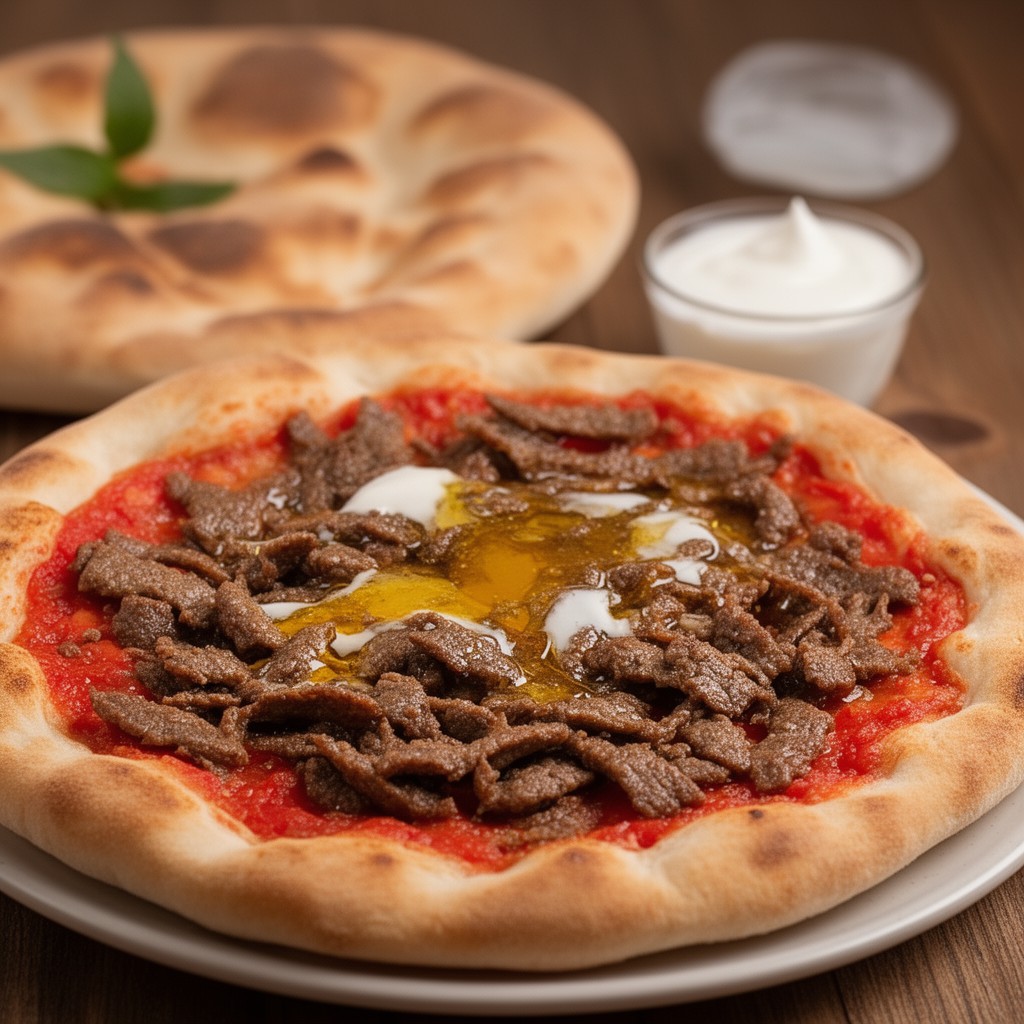AI-generated illustration of İskender kebap