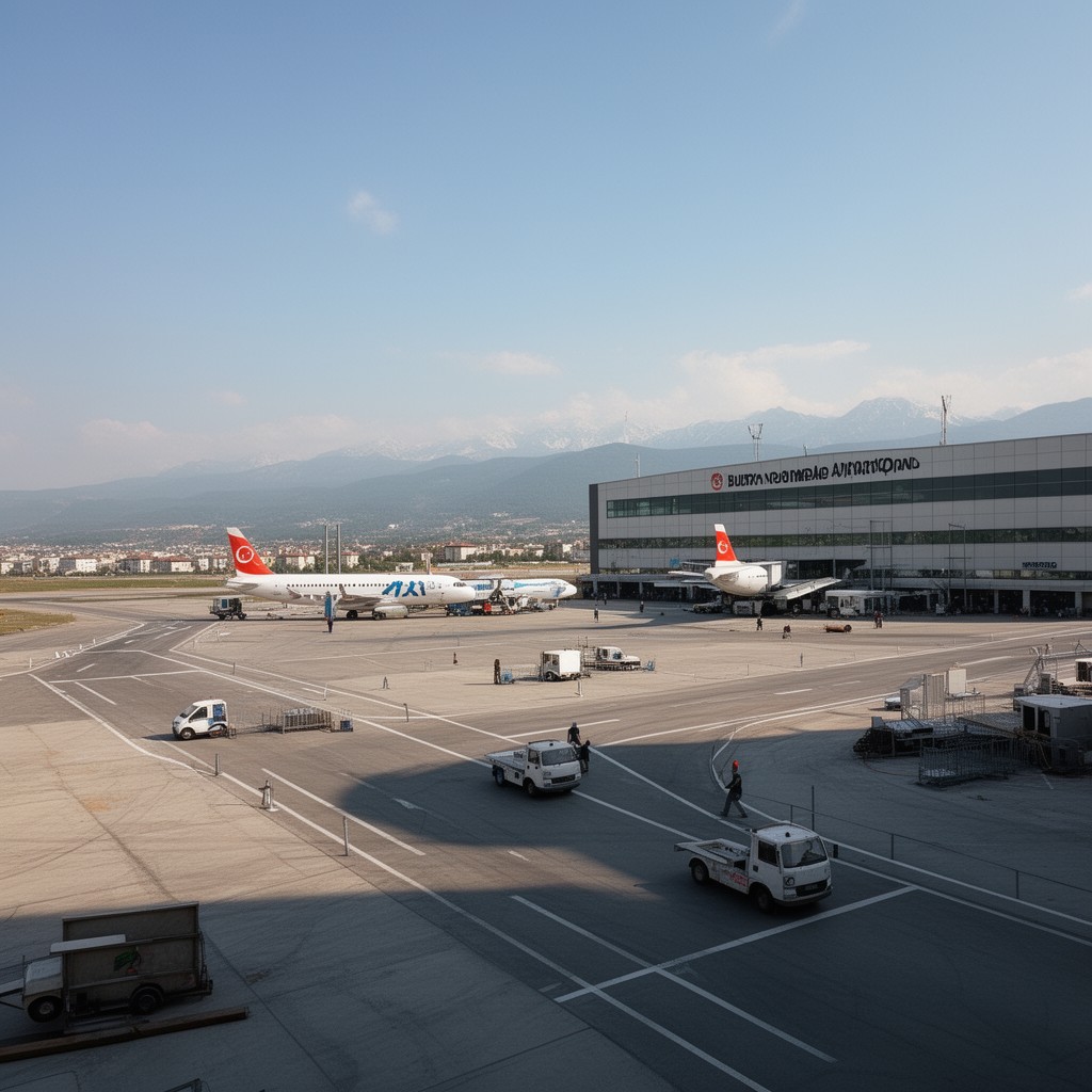 AI-generated illustration of Bursa Yenişehir Airport