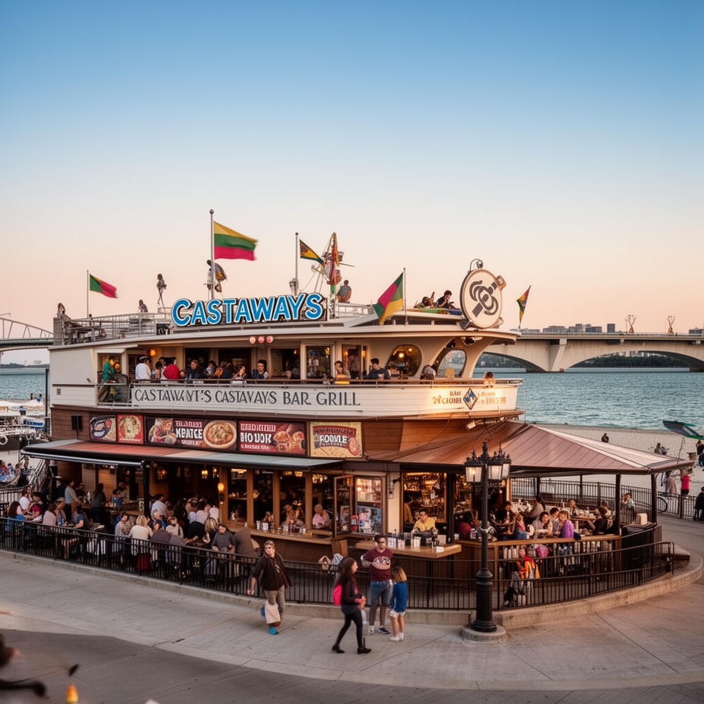 AI-generated illustration of Castaways Bar and Grill