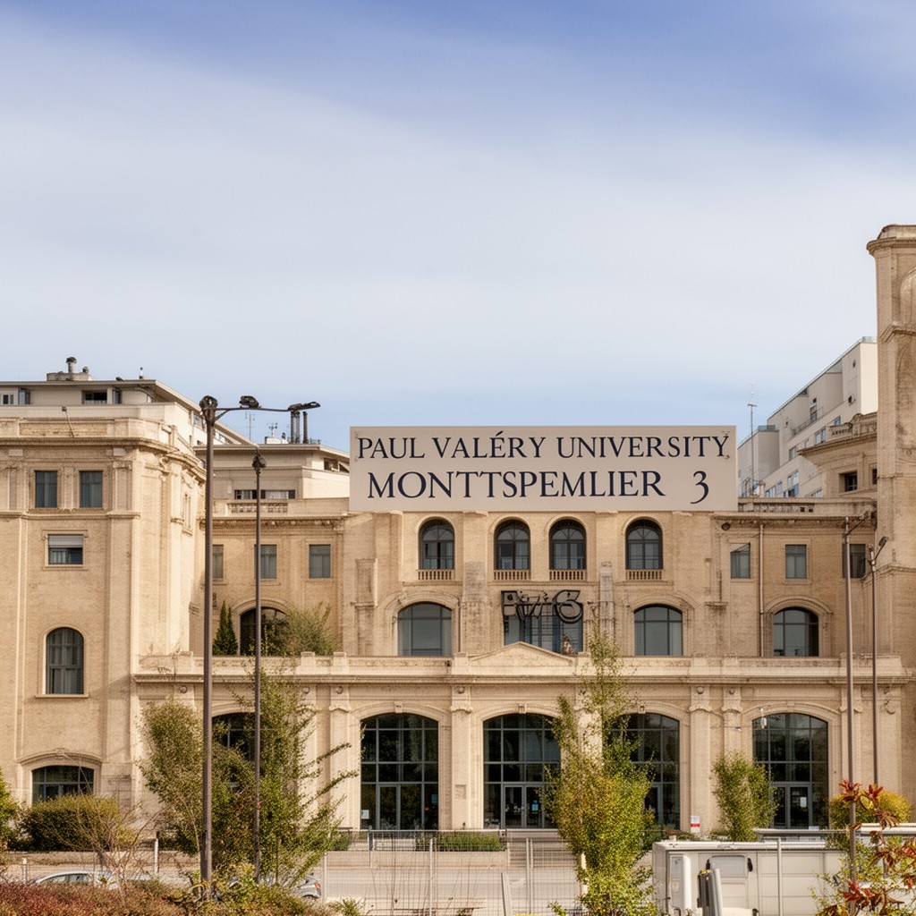 AI-generated illustration of Paul Valéry University Montpellier 3