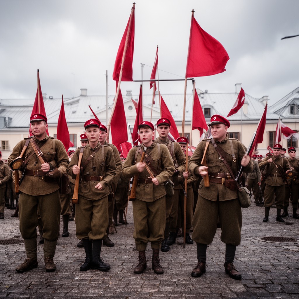 AI-generated illustration of Red Guards of Finland