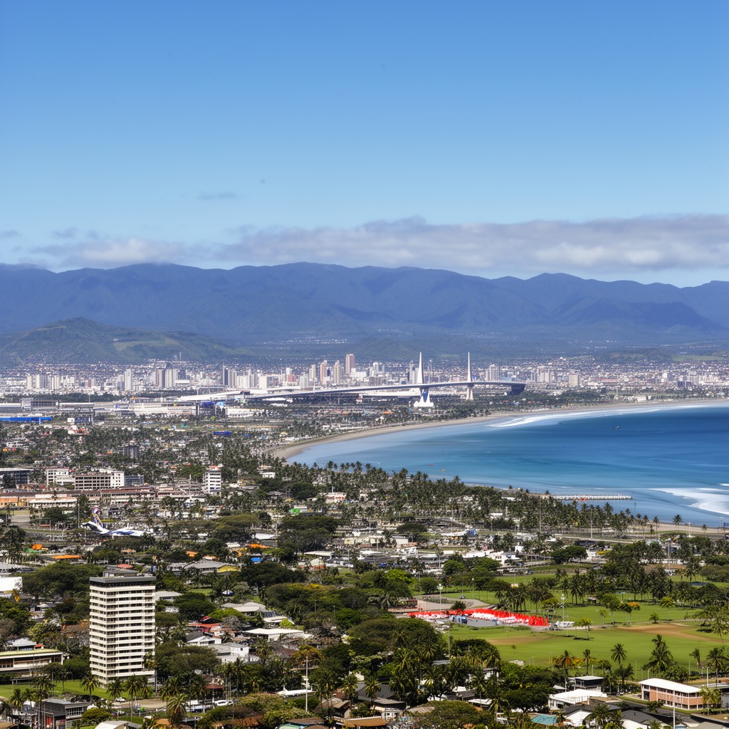 AI-generated illustration of Nadi–Los Angeles