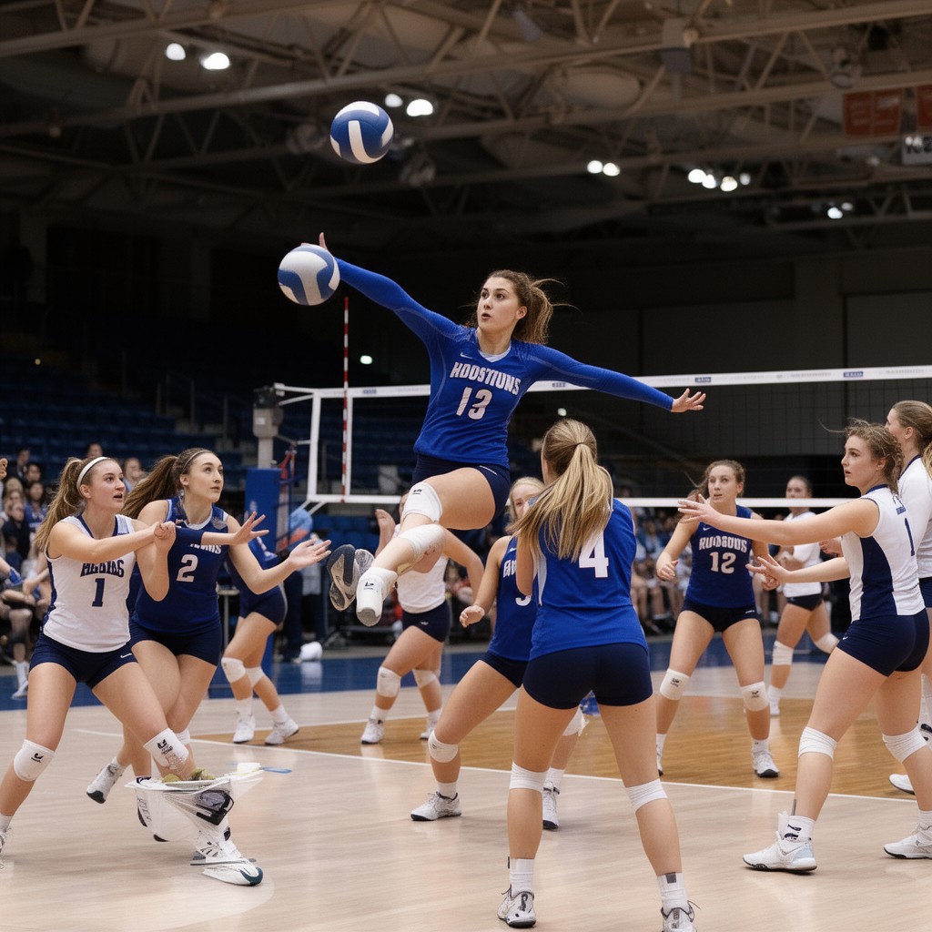 AI-generated illustration of NCAA women's volleyball