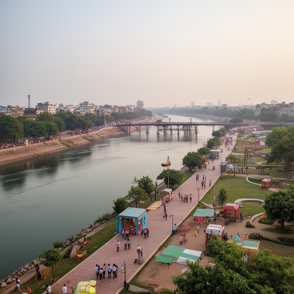 AI-generated illustration of Sabarmati Riverfront