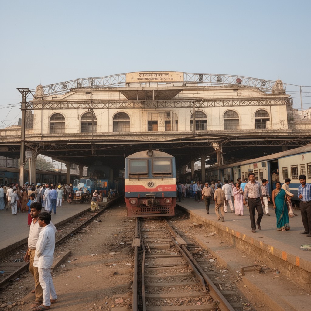 AI-generated illustration of Ahmedabad Junction railway station