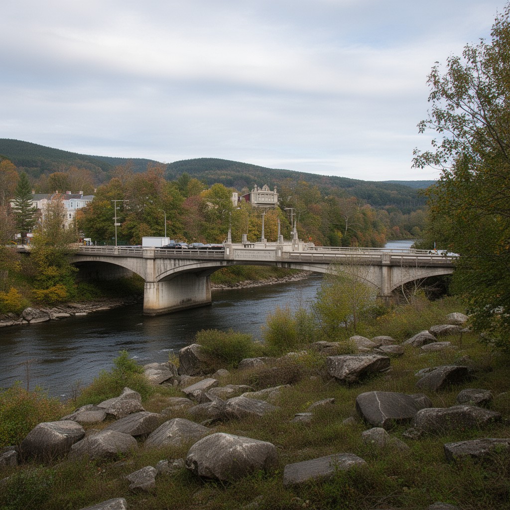 AI-generated illustration of Memorial Bridge (Rumford, Maine)