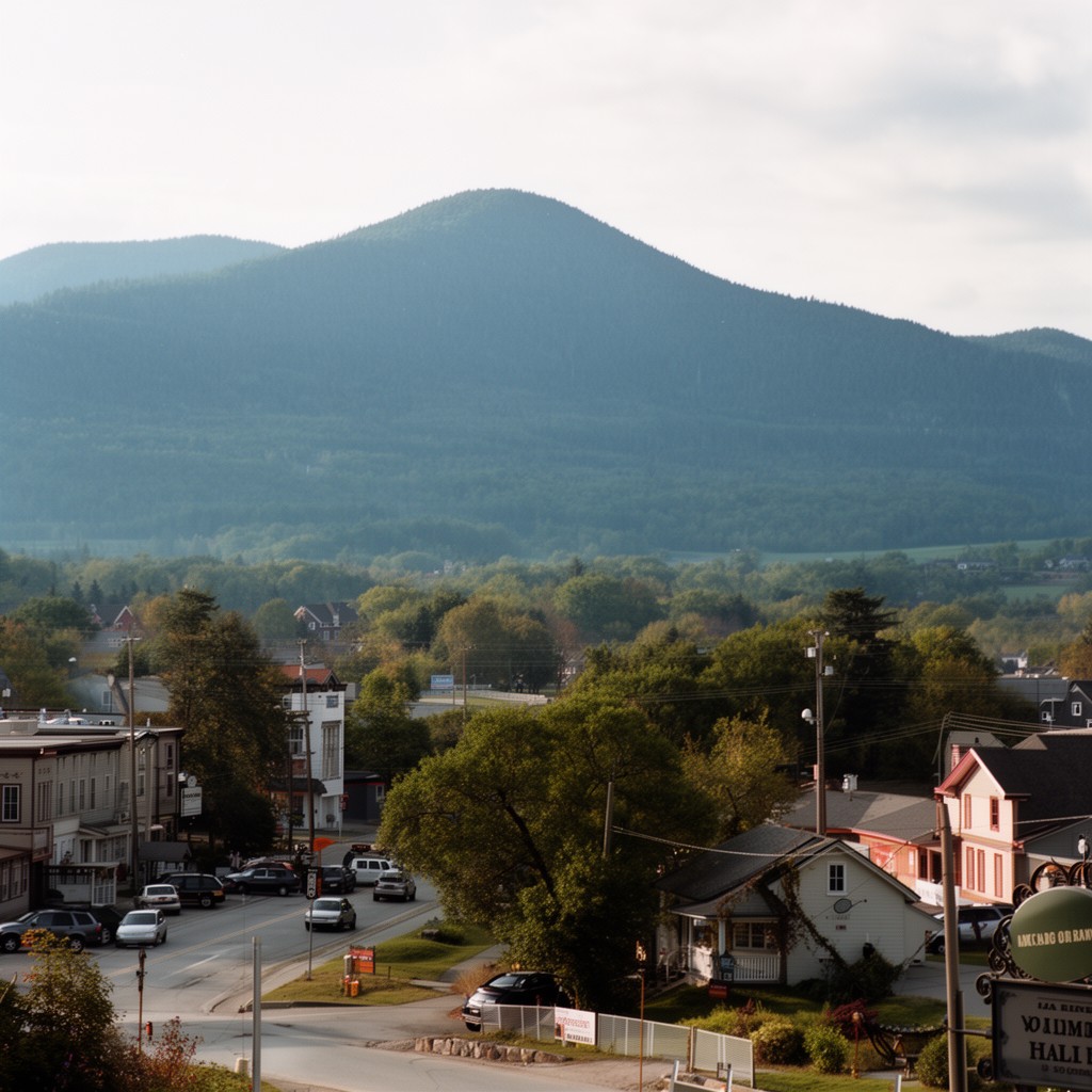 AI-generated illustration of Mexico, Maine micropolitan area (as neighboring community)