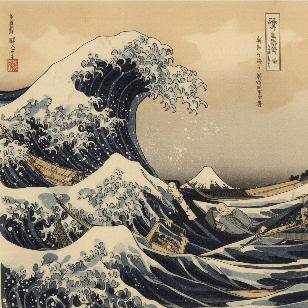 AI-generated illustration of Katsushika Hokusai